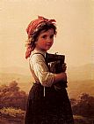 Johann Georg Meyer Von Bremen Canvas Paintings - A Little Schoolgirl